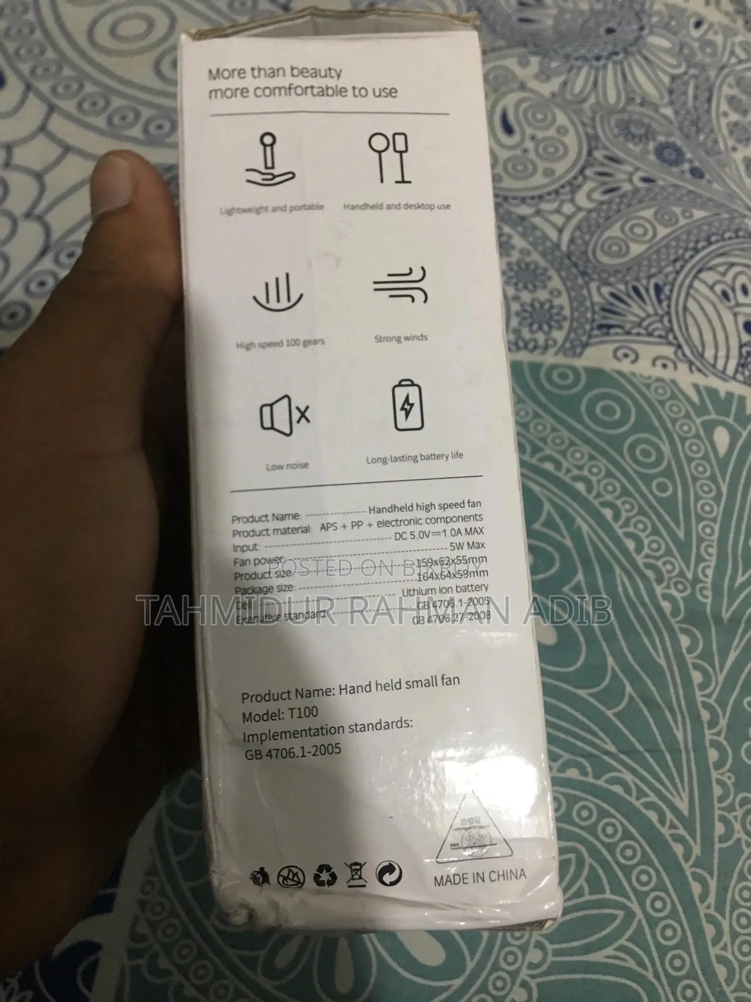 Handheld Fan T-100 Mini Fan