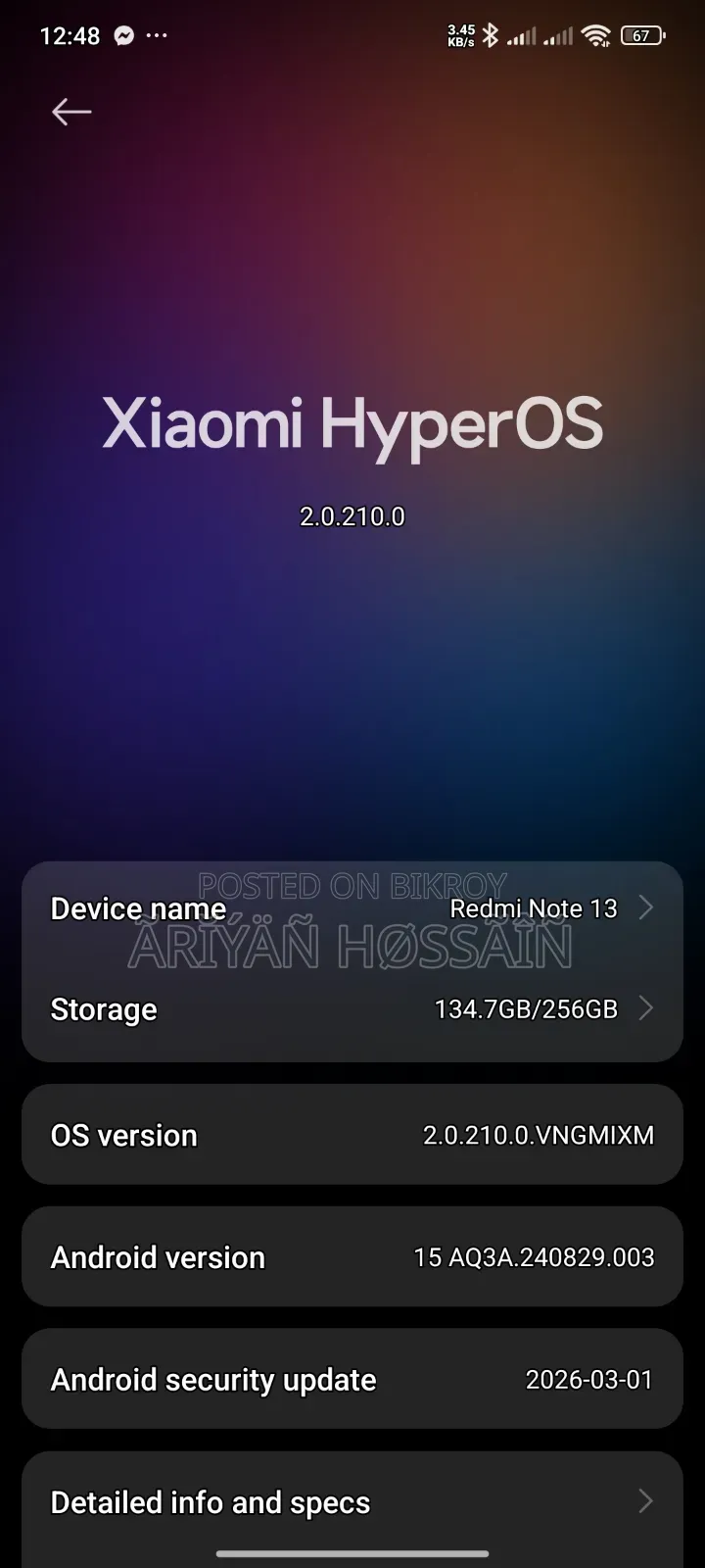 Xiaomi Redmi Note 13 256 GB Gray