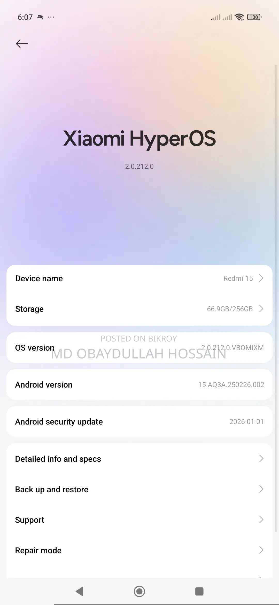 New Xiaomi Redmi 15 256 GB Gray