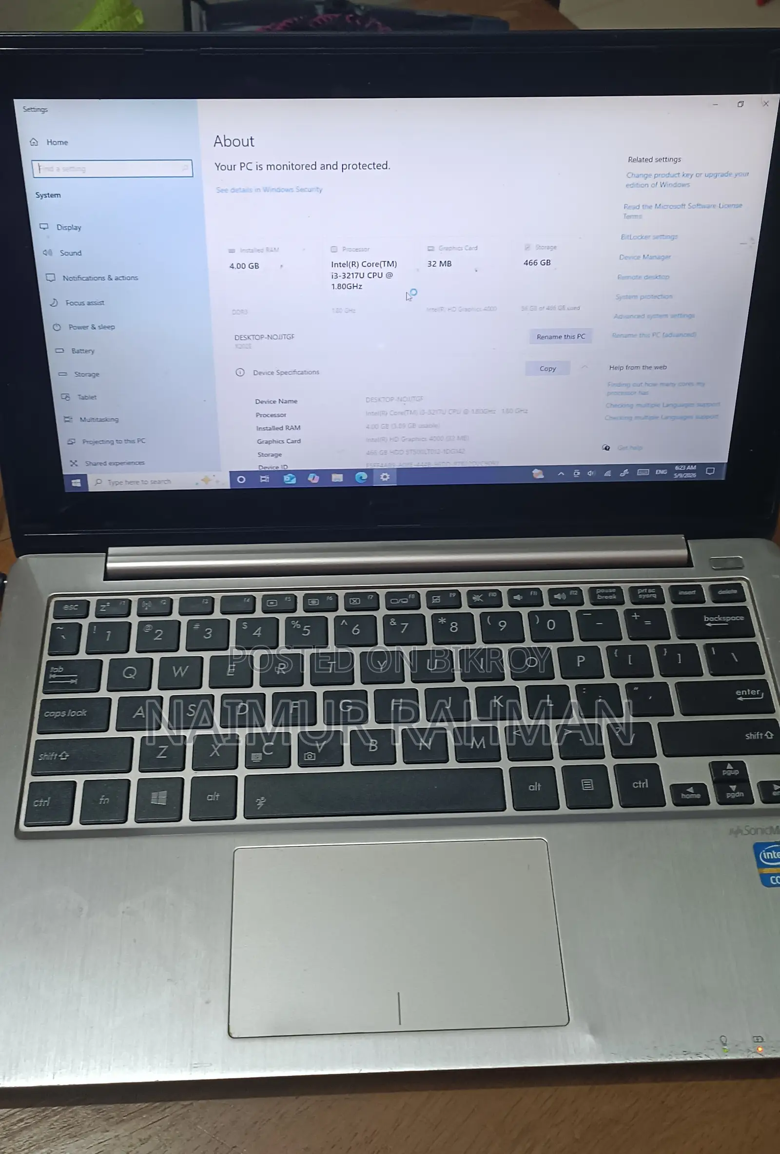Laptop Asus 4GB Intel Core I3 SSD 512GB