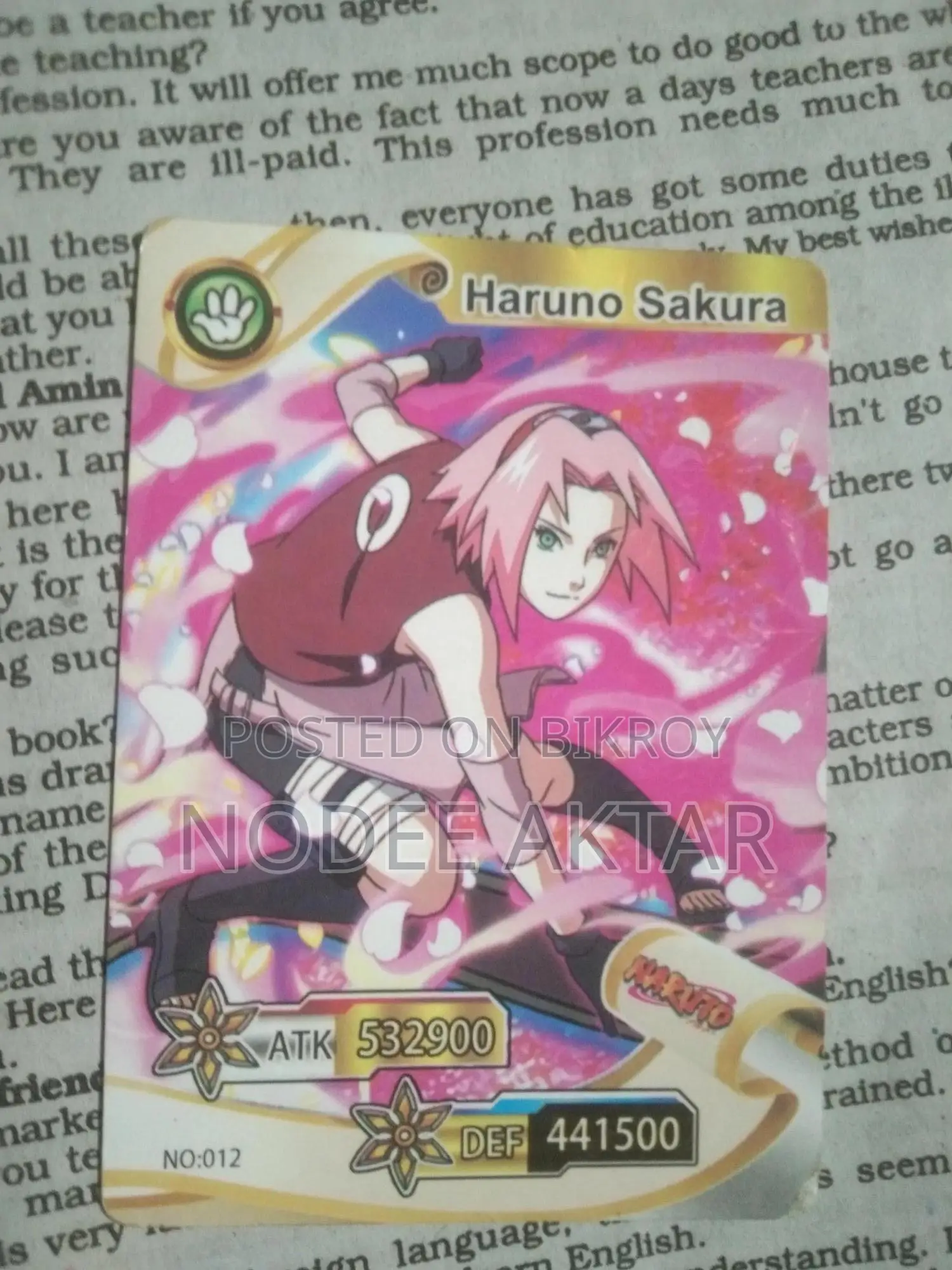 Naruto Anime Cards Collection Set (6 Cards)