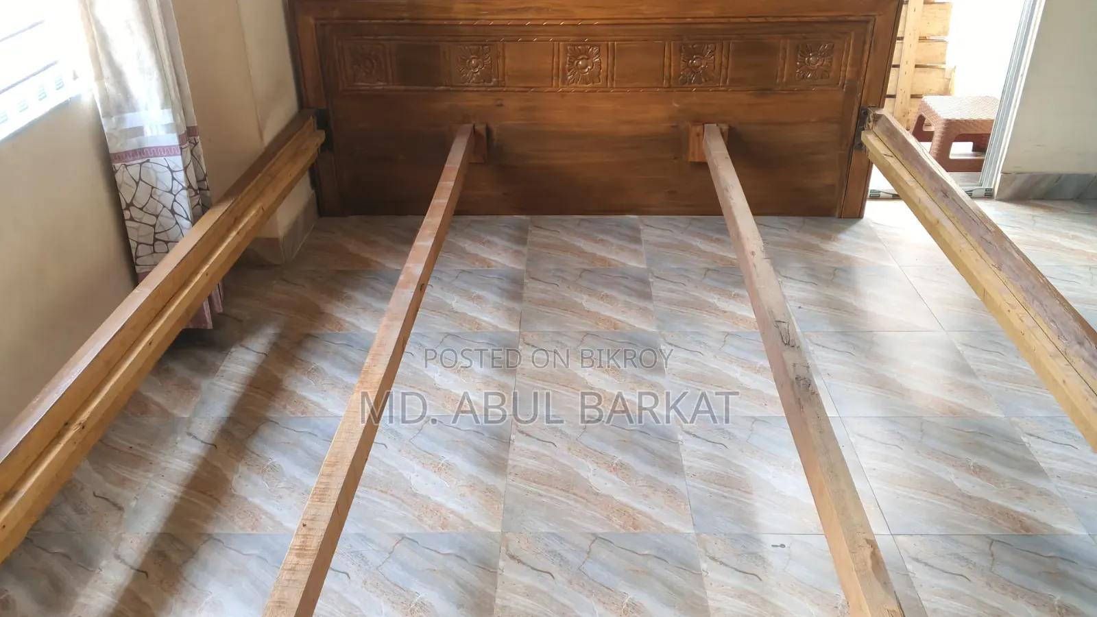 Selling 6.5 ft by 8 ft Solid Wood Bed