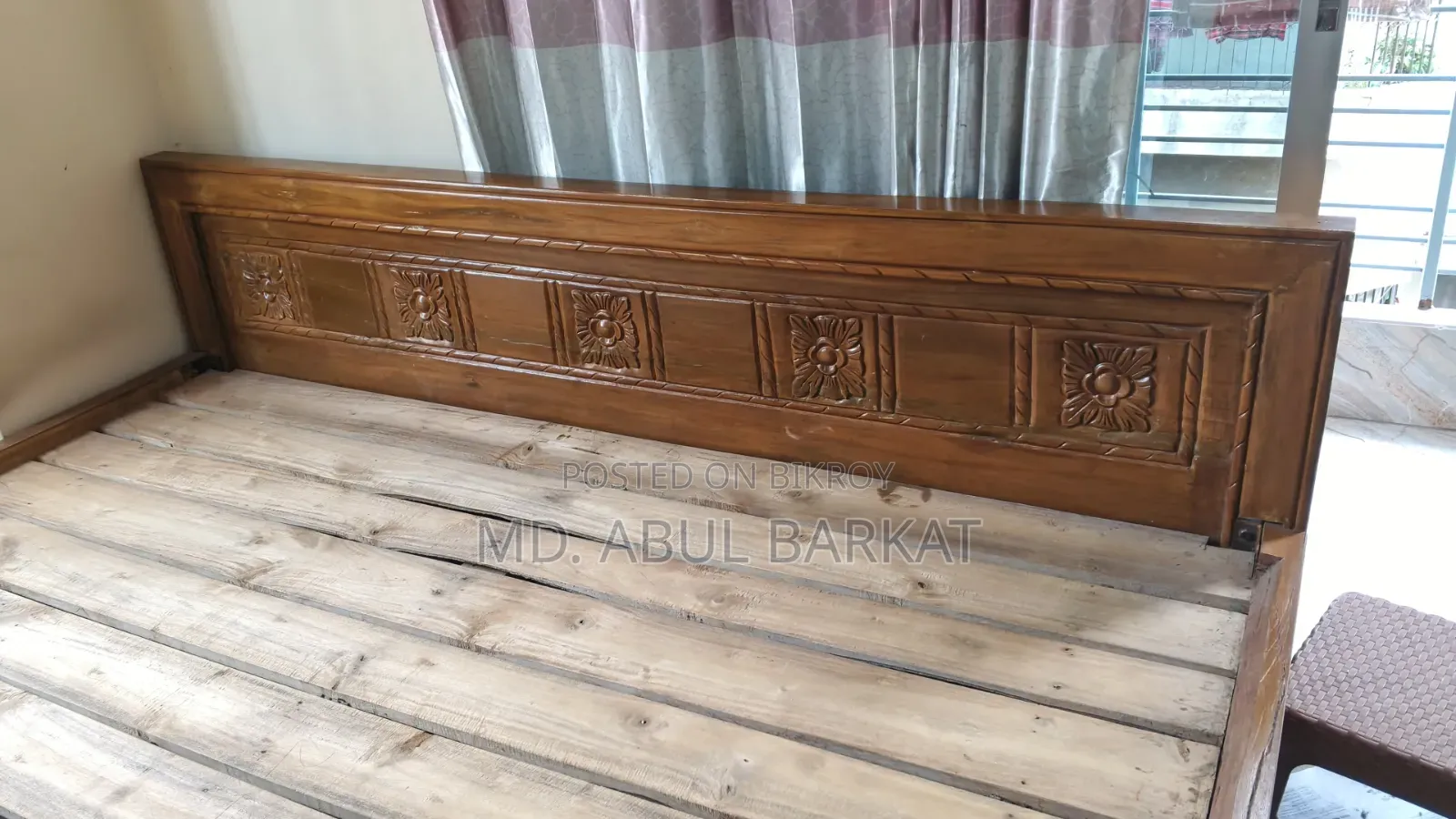 Selling 6.5 ft by 8 ft Solid Wood Bed