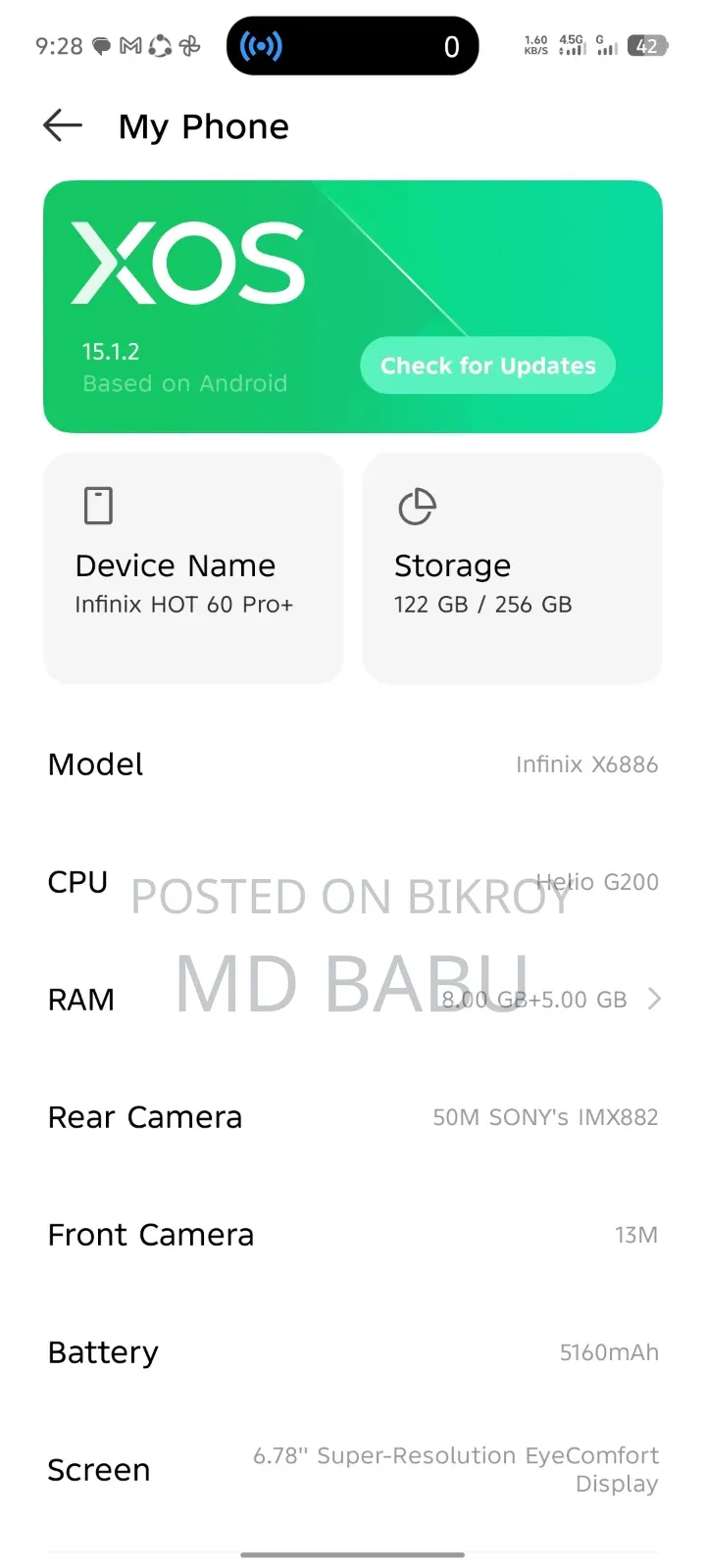 Infinix Hot 60 Pro+ 128 GB Blue