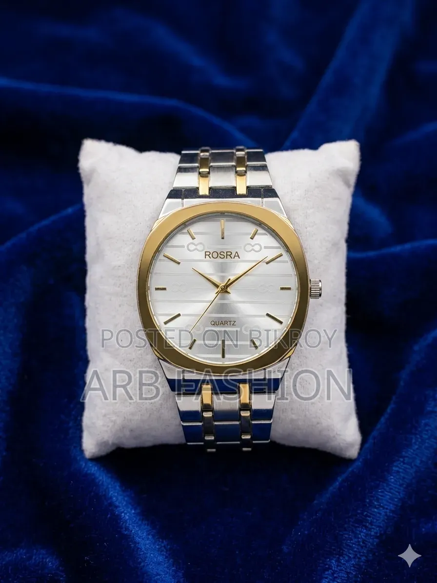 Rosra Quartz Wrist Watch for Men Stainless Steel Chain Watch