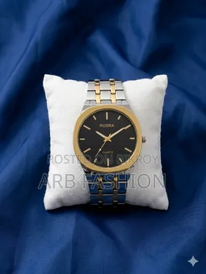 Rosra Quartz Wrist Watch for Men Stainless Steel Chain Watch