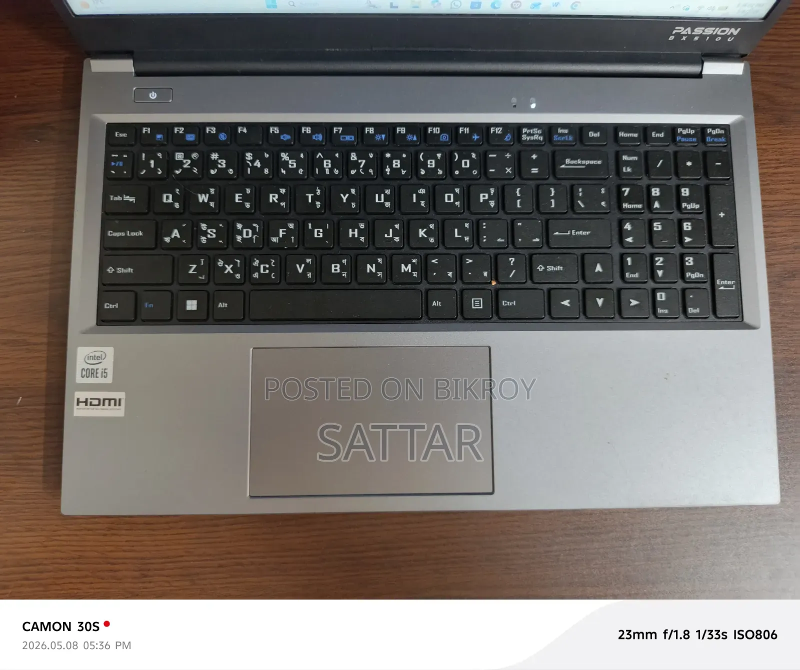 Laptop 8GB Intel Core I5 SSD 512GB