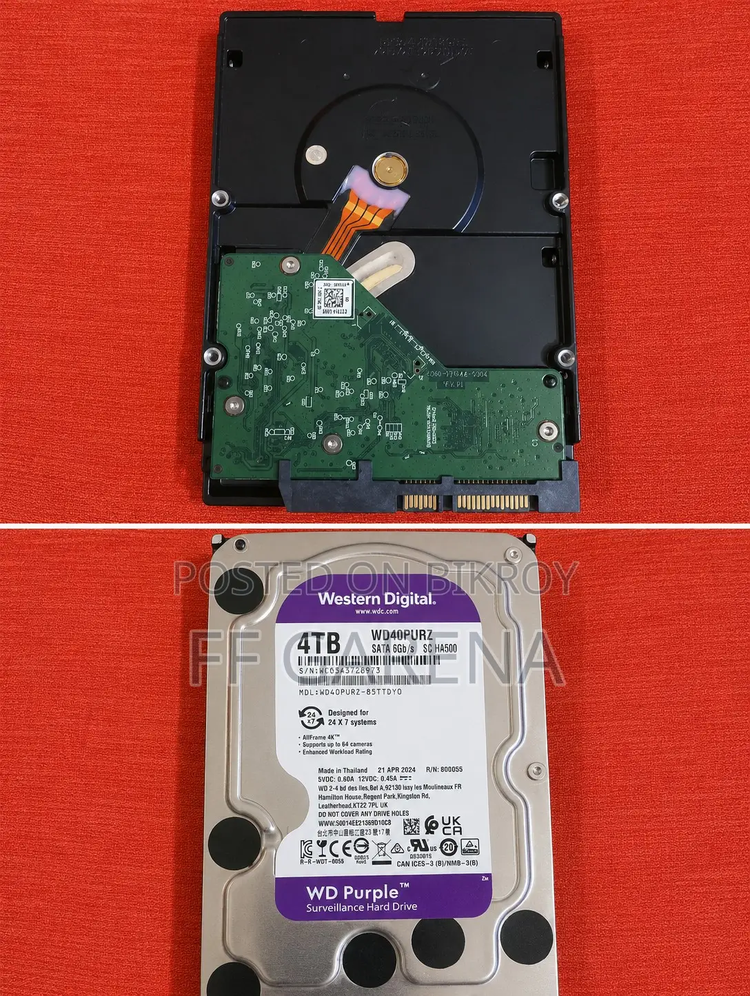 Western Digital 4tb Purple Surveillance HDD (Second hand)