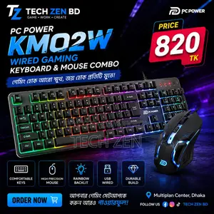 Pc Power Kmo2w Wired Gaming Keyboard Mouse Combo