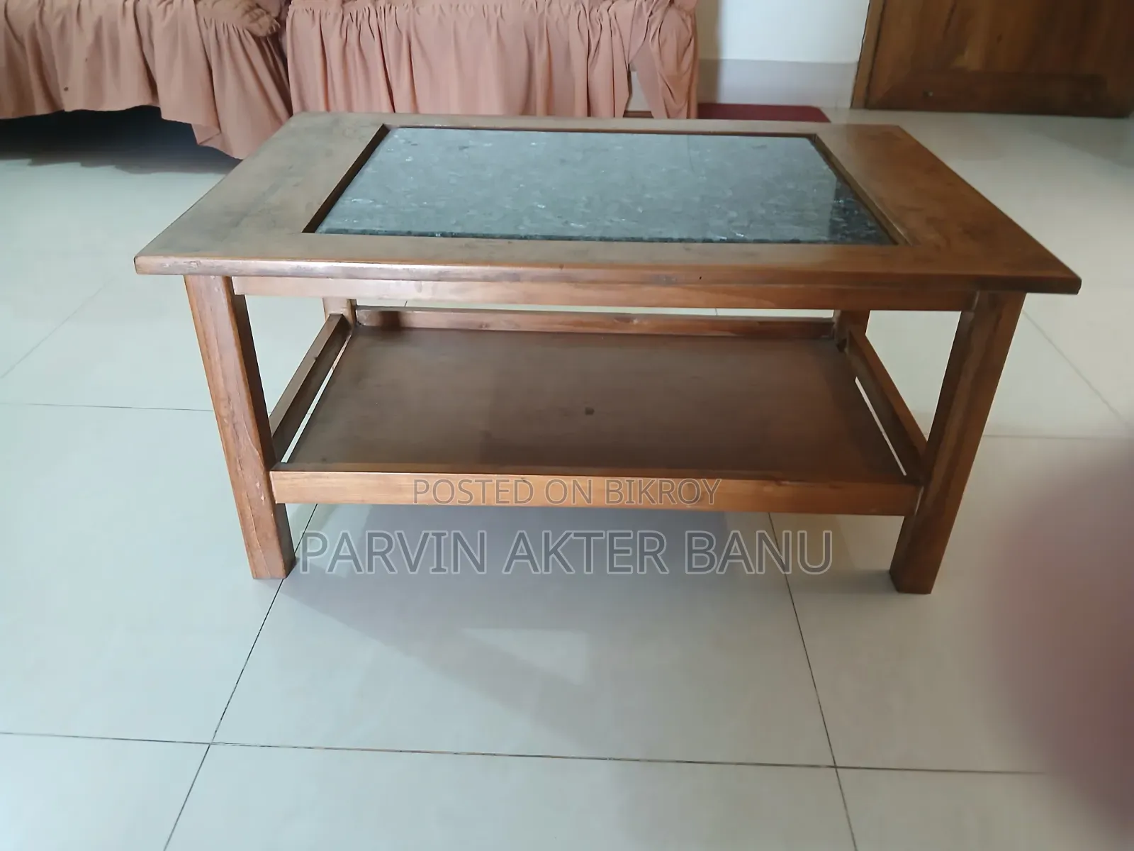 সেগুন কাঠ ও গ্রানাইট এর তৈরি টেবিল