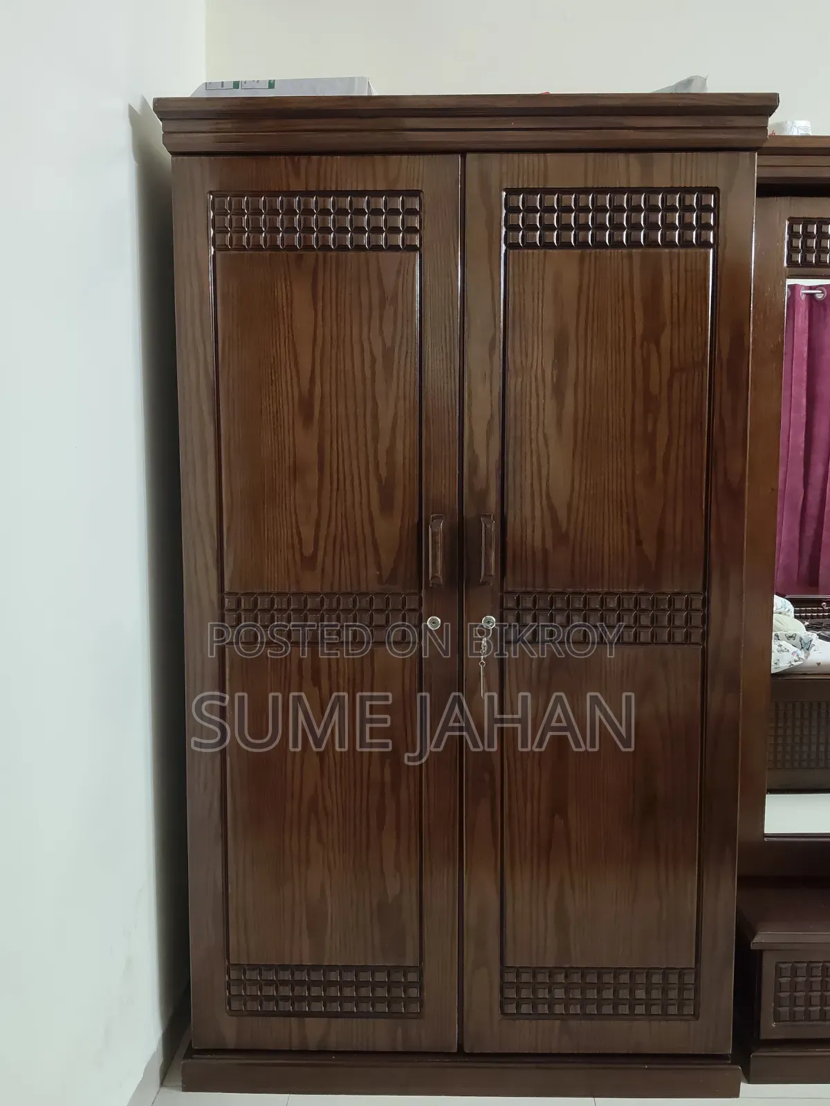 Wooden 2 Door Wardrobe/Almirah for Sale