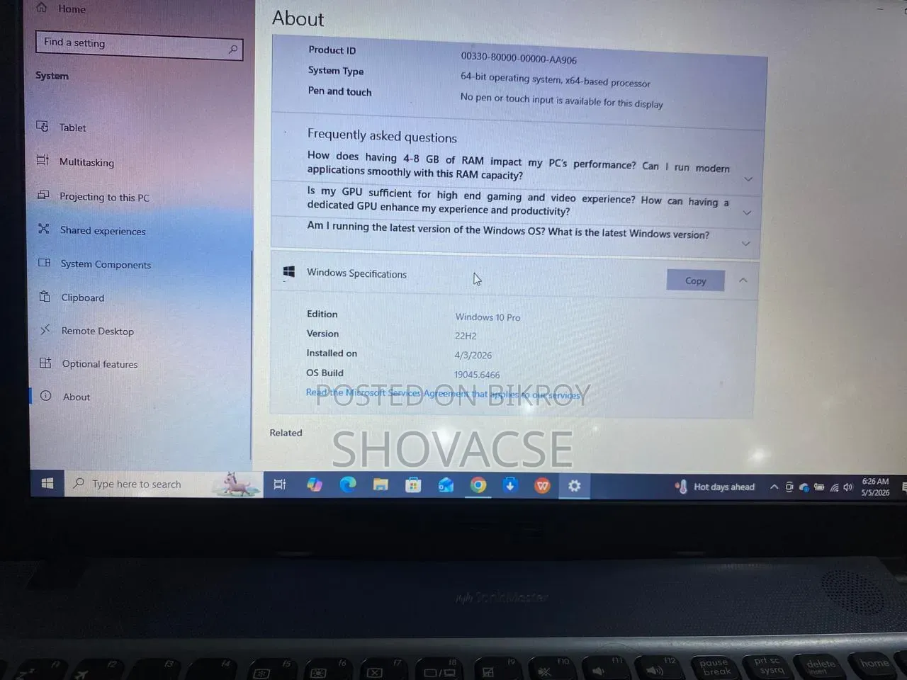 Laptop Asus VivoBook Max X541UA 4GB Intel Core I5 HDD+SSD 1T