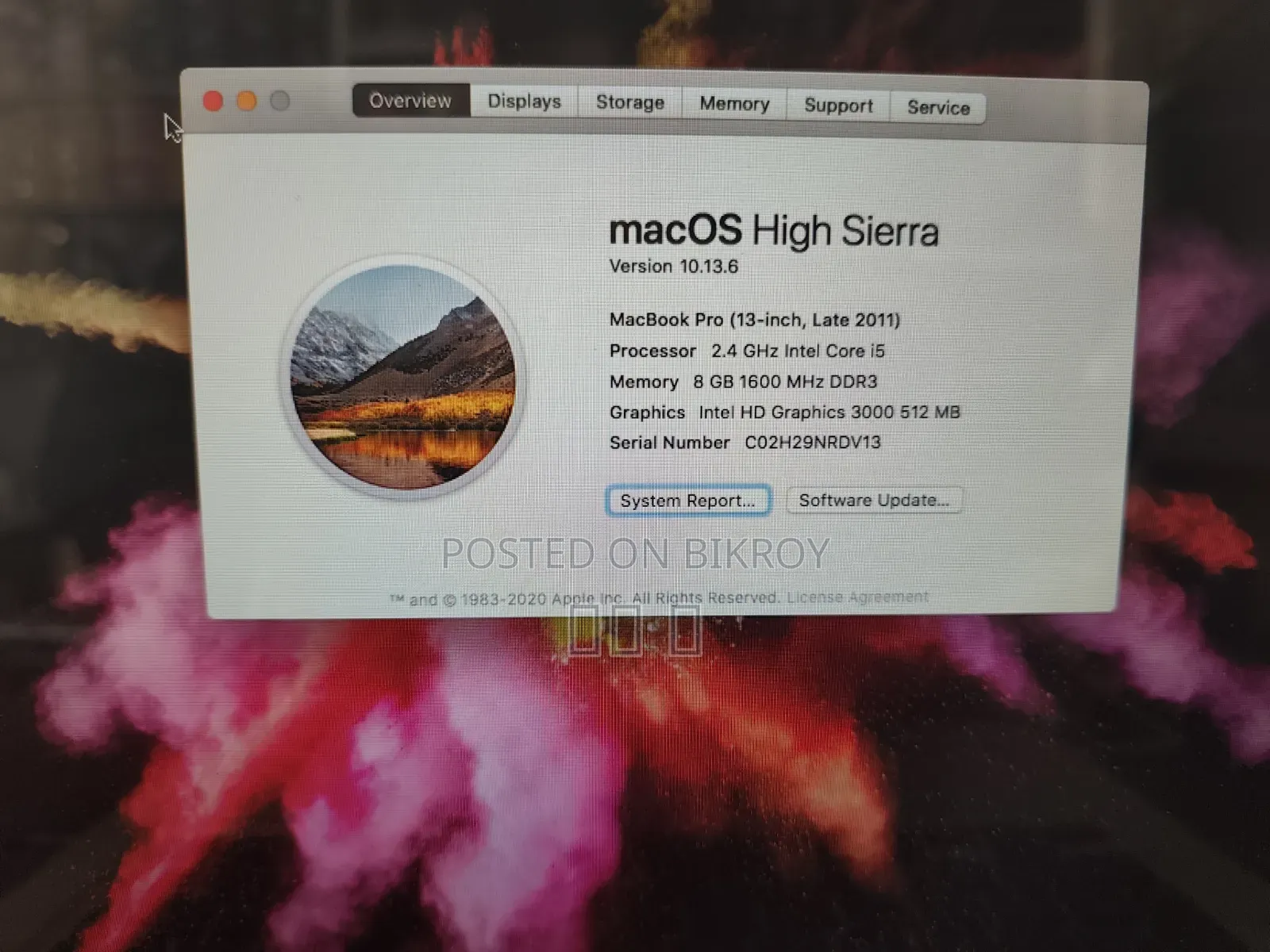 Laptop Apple MacBook 2011 8GB Intel Core I5 SSD 500GB