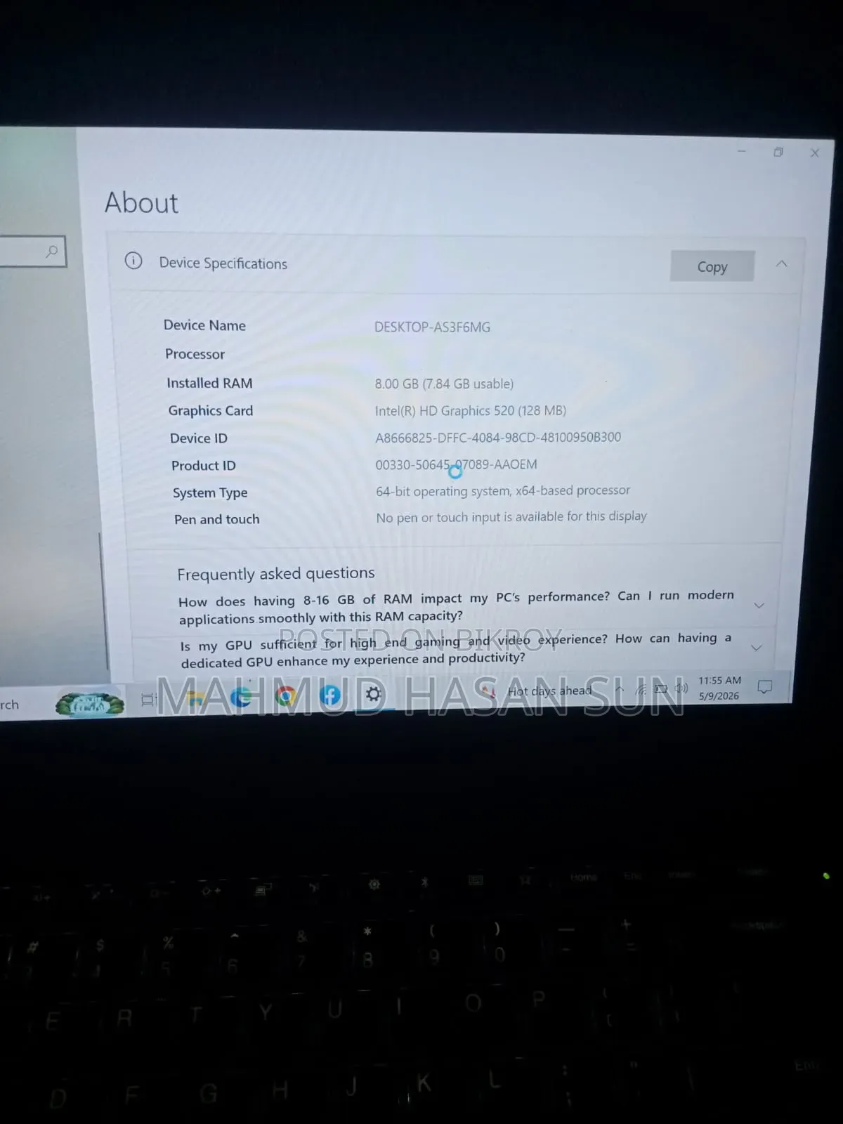 Laptop Lenovo ThinkPad T470 8GB Intel Core I5 HDD+SSD 256GB
