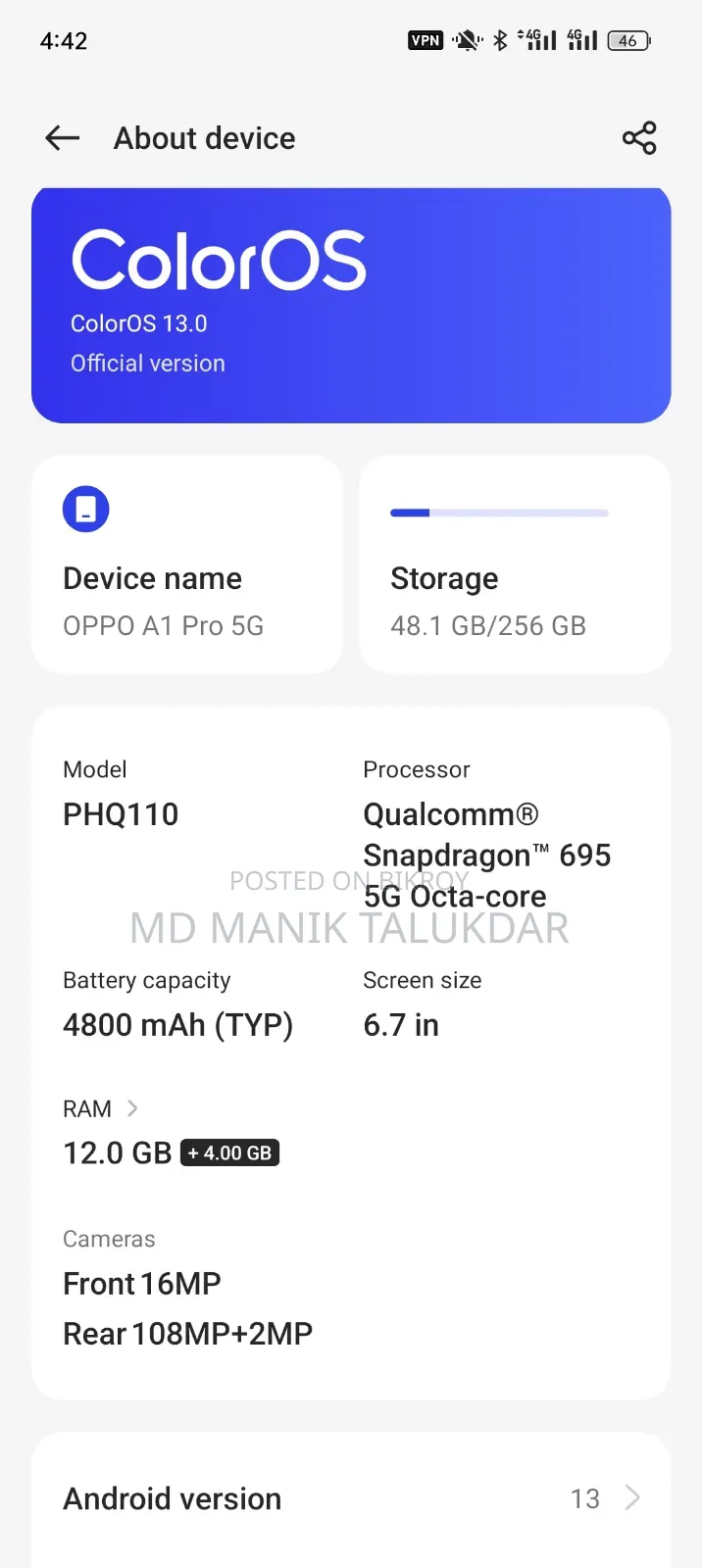 Oppo A1 Pro 256 GB