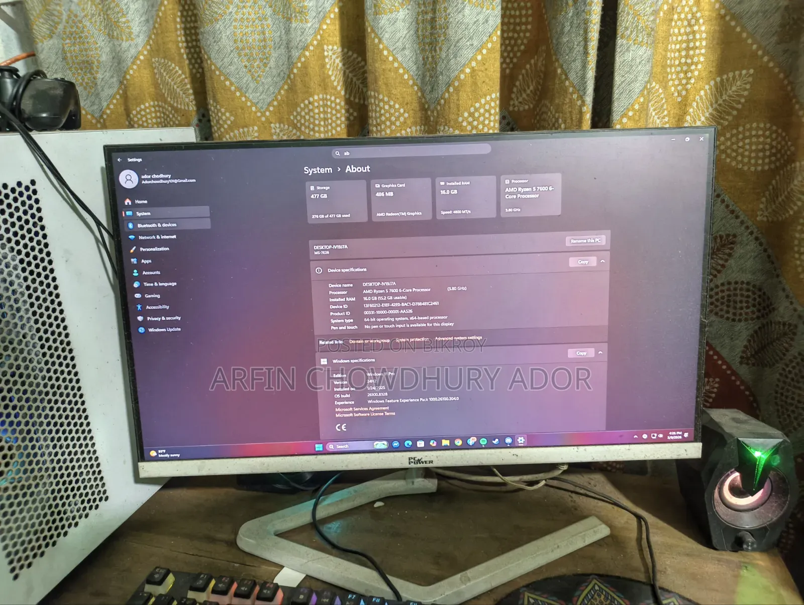Desktop Computer 16GB AMD Ryzen 5 SSD 512GB