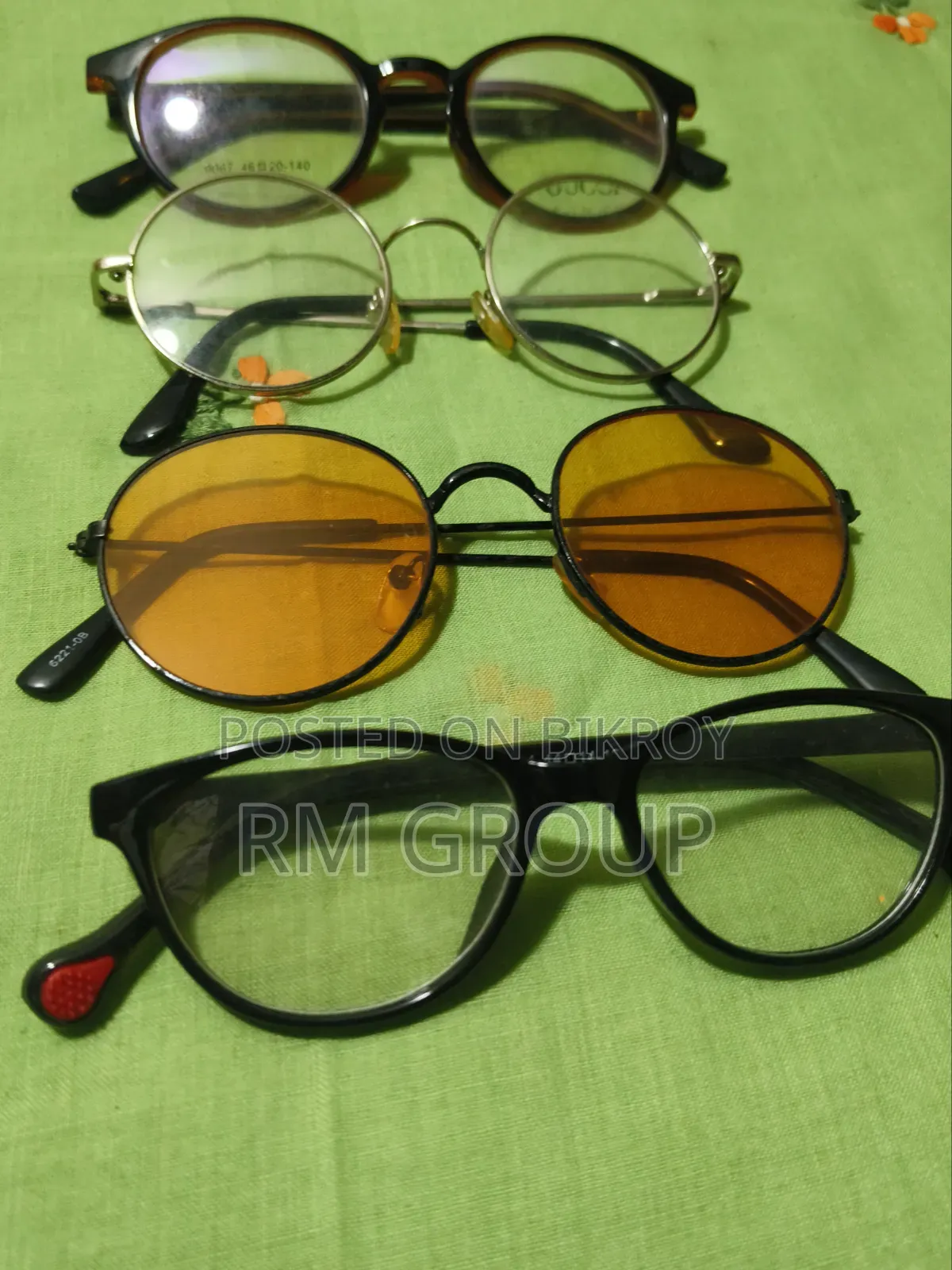 Stylish Glass Frames Gucci, Round Retro, Round Metal, Black Kid Frame