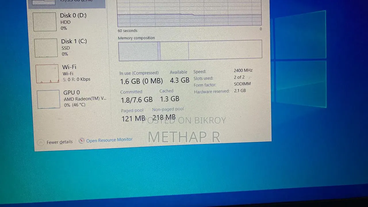 Laptop Asus 8GB AMD Ryzen 5 HDD+SSD 256GB