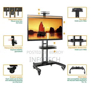 Ava1800-70-1p 55 To 90" Portable Tv Trolley Stand