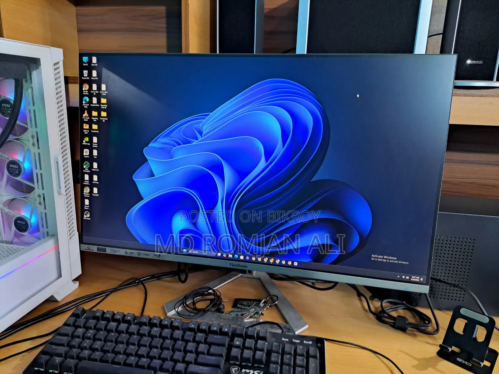 ডেস্কটপ কম্পিউটার MSI মডেল 32GB AMD Ryzen 7 SSD 1T