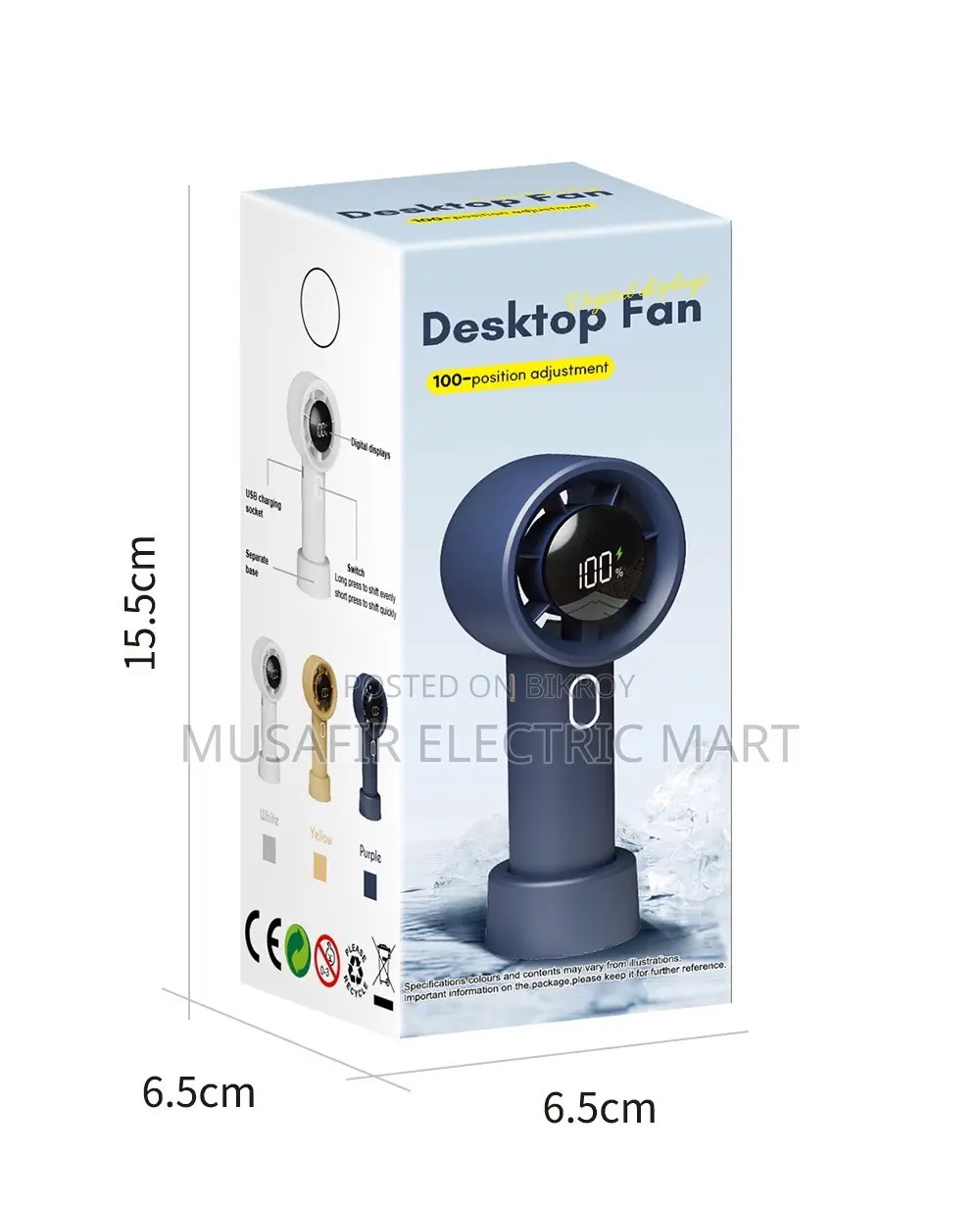New Model 221 Turbo Fan Digital Display 100-Speed Usb Mini Fan