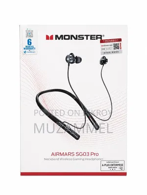 Monster Airmars Sg03 Pro নেকব্যান্ড ওয়্যারলেস গেমিং হেডফোন