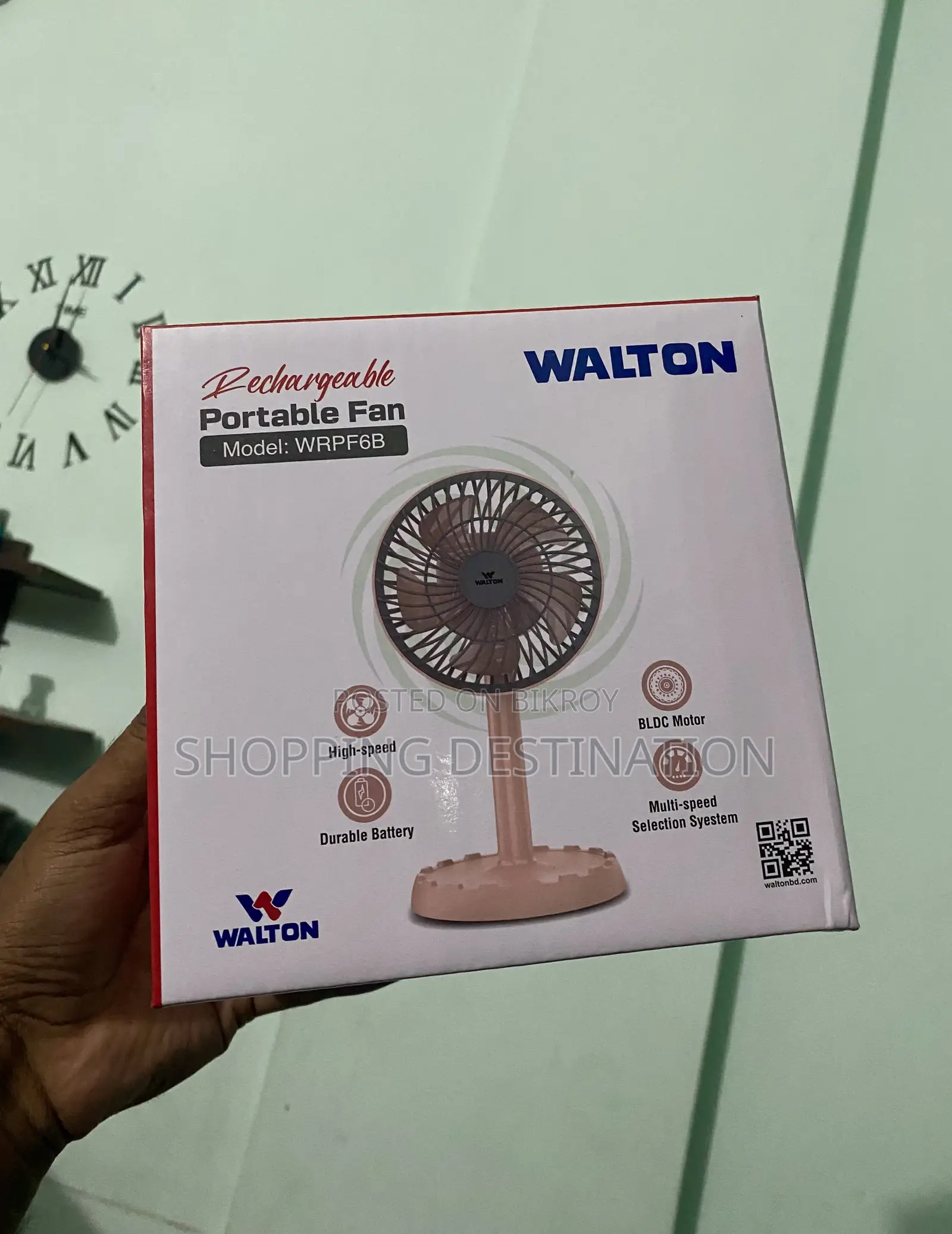 Walton Rechargeable Portable Fan WRPF6B