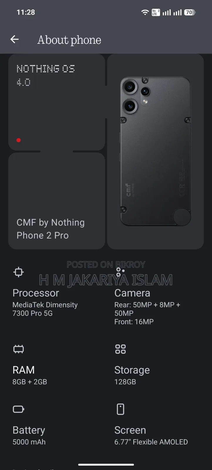 Nothing Phone CMF Phone 2 Pro 128 GB Black
