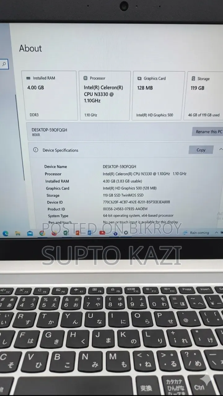 Laptop Lenovo IdeaPad 320 4GB Intel Core I3 SSD 128GB
