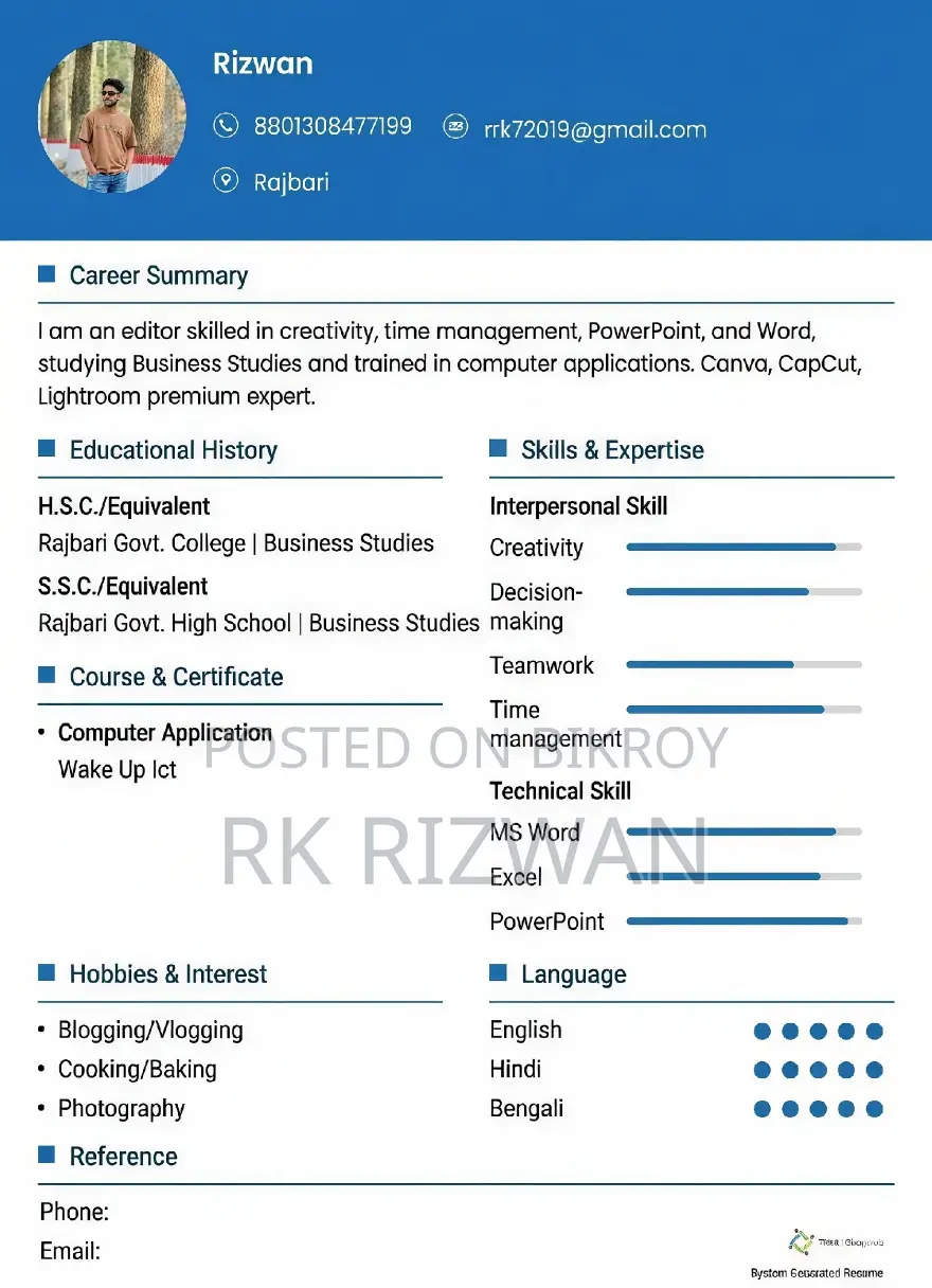Advertising Marketing CV