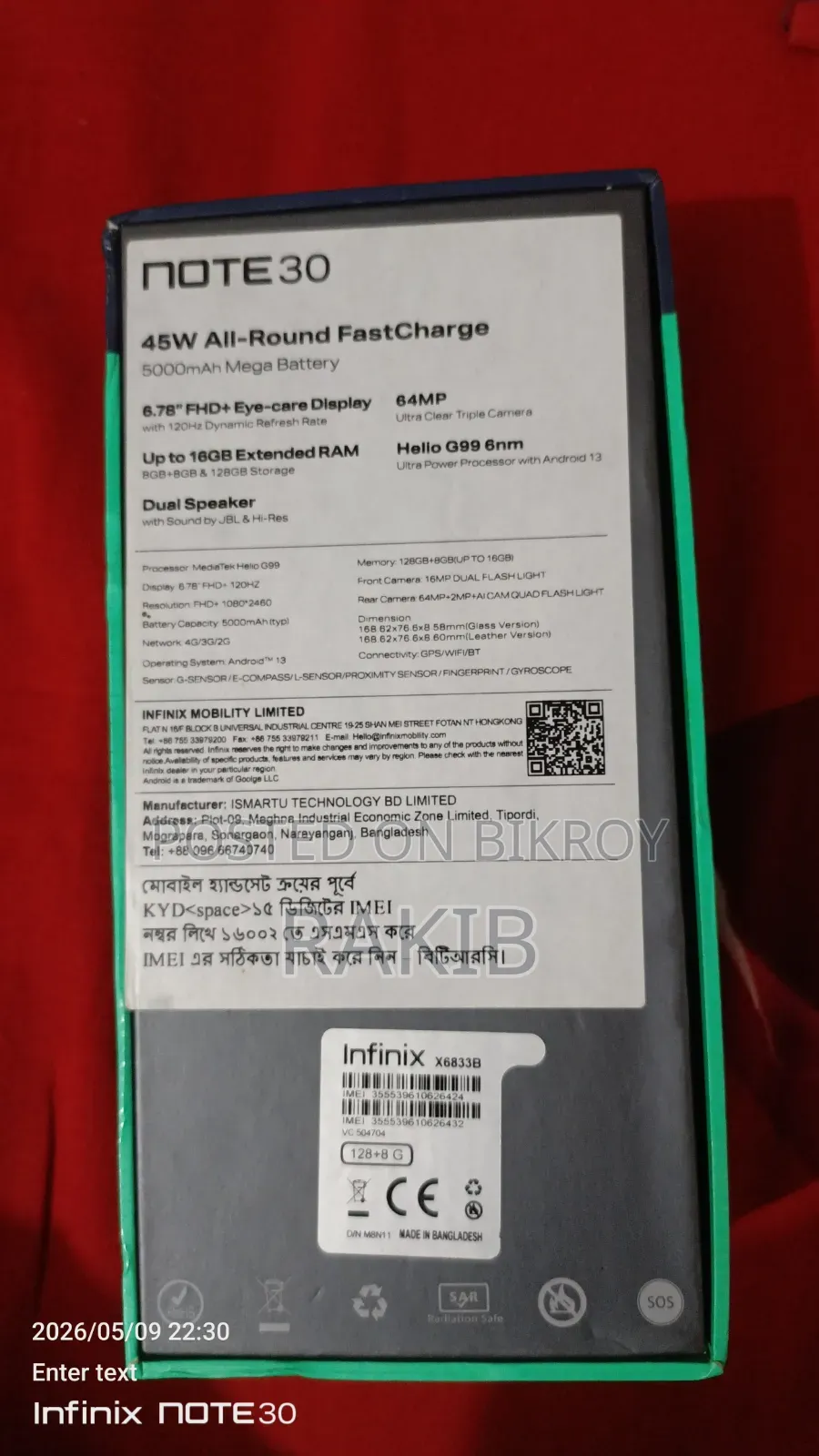 Infinix Note 30 128 GB