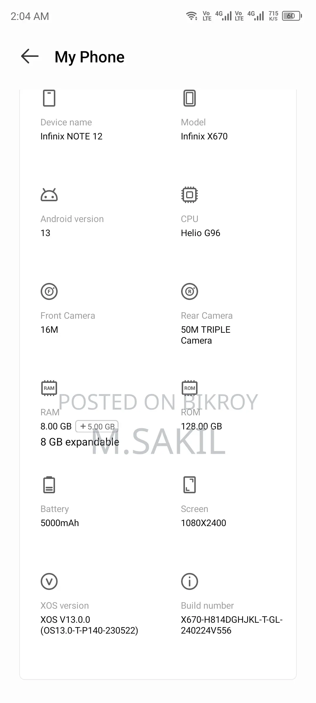 Infinix 128 GB White