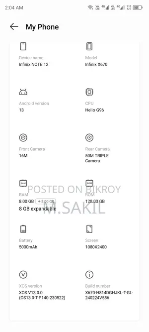 Infinix 128 GB White