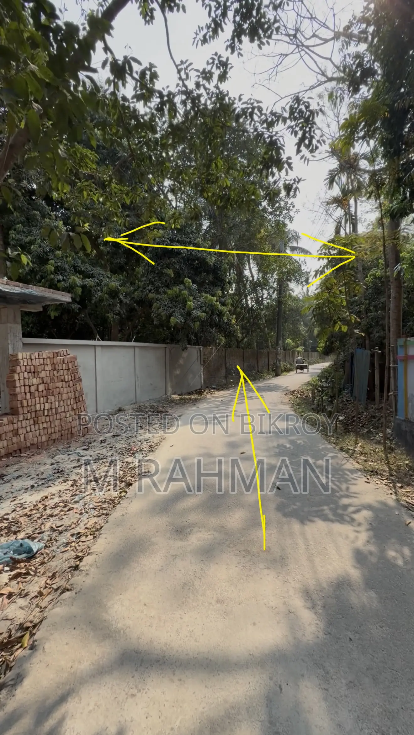 দুই পাশে প্রশস্ত রাস্তা সহ প্রিমিয়াম সবুজ জমি