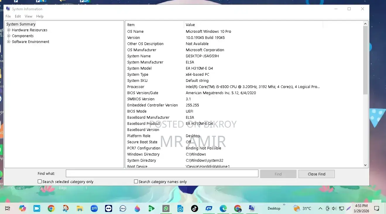 Desktop Computer HP 280 G6 16GB Intel Core i5 SSD 512GB