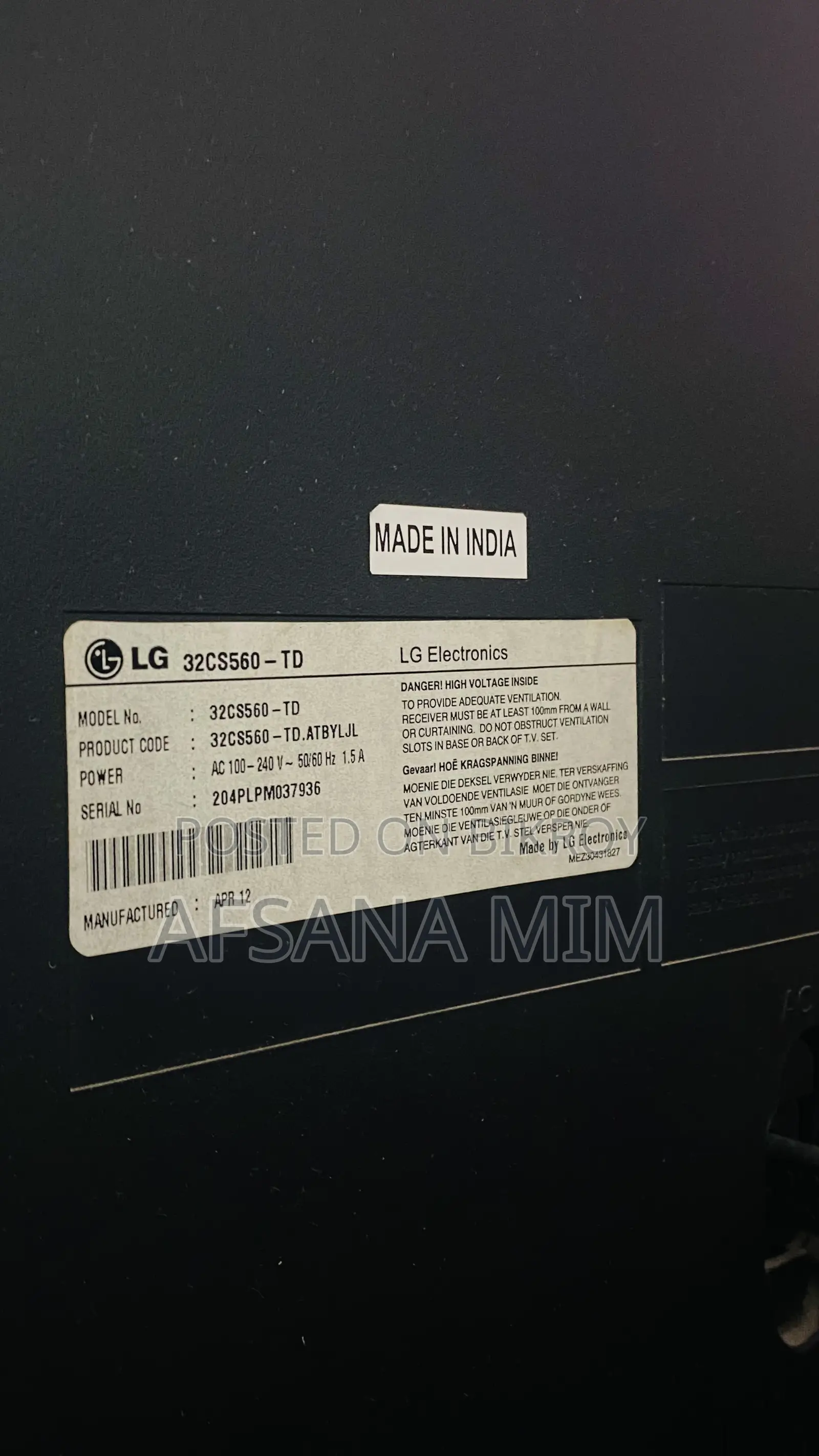 Lg 32” Non Smart Led Tv