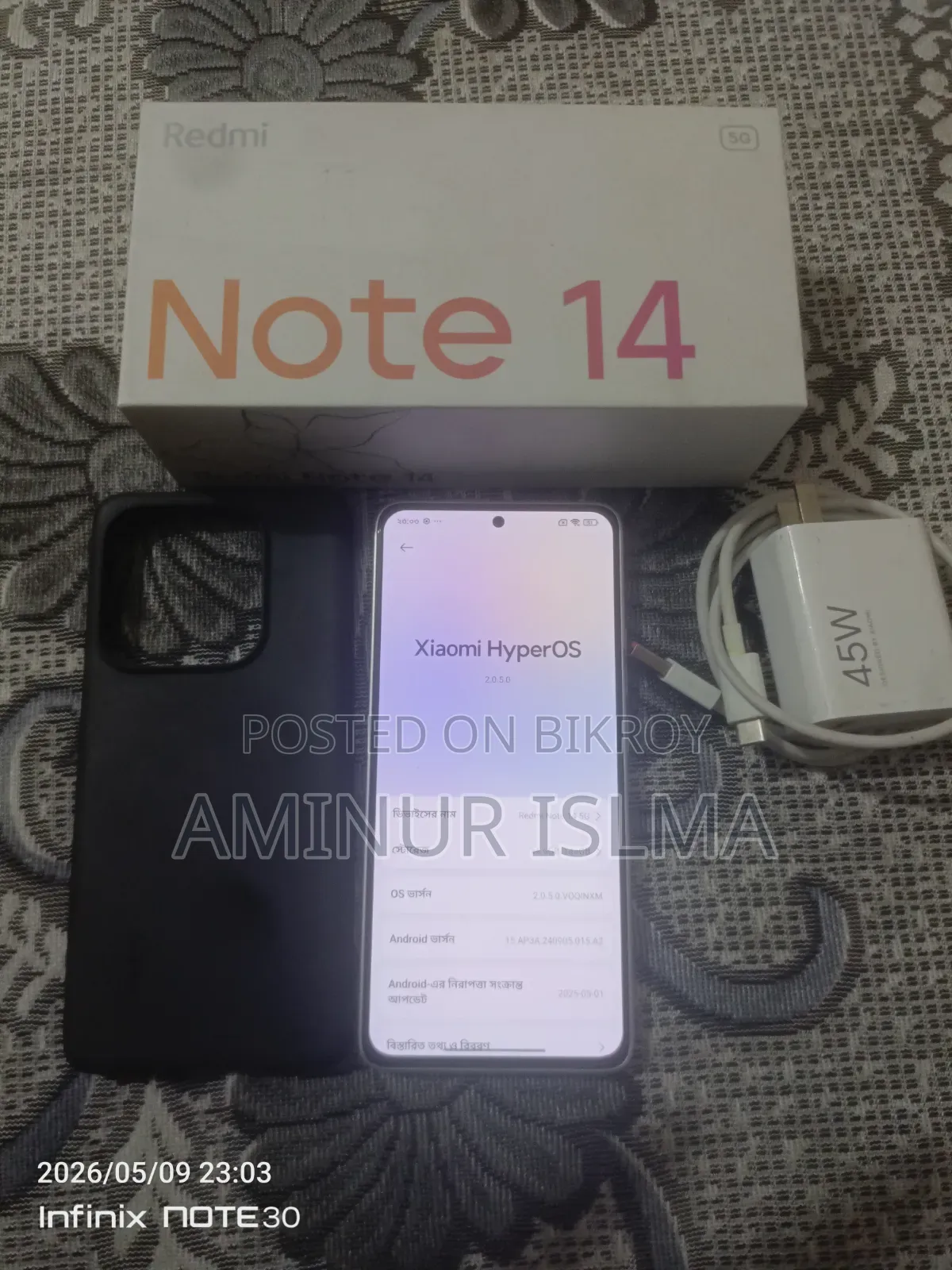 New Xiaomi Redmi Note 14 5G 256 GB White