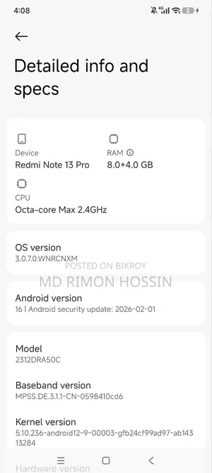 Xiaomi Redmi Note 13 Pro 5G 128 GB Black