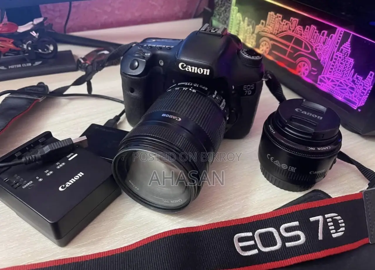 ডিএসএলআর Canon 7d, 18-135 52 মিমি লেন্স