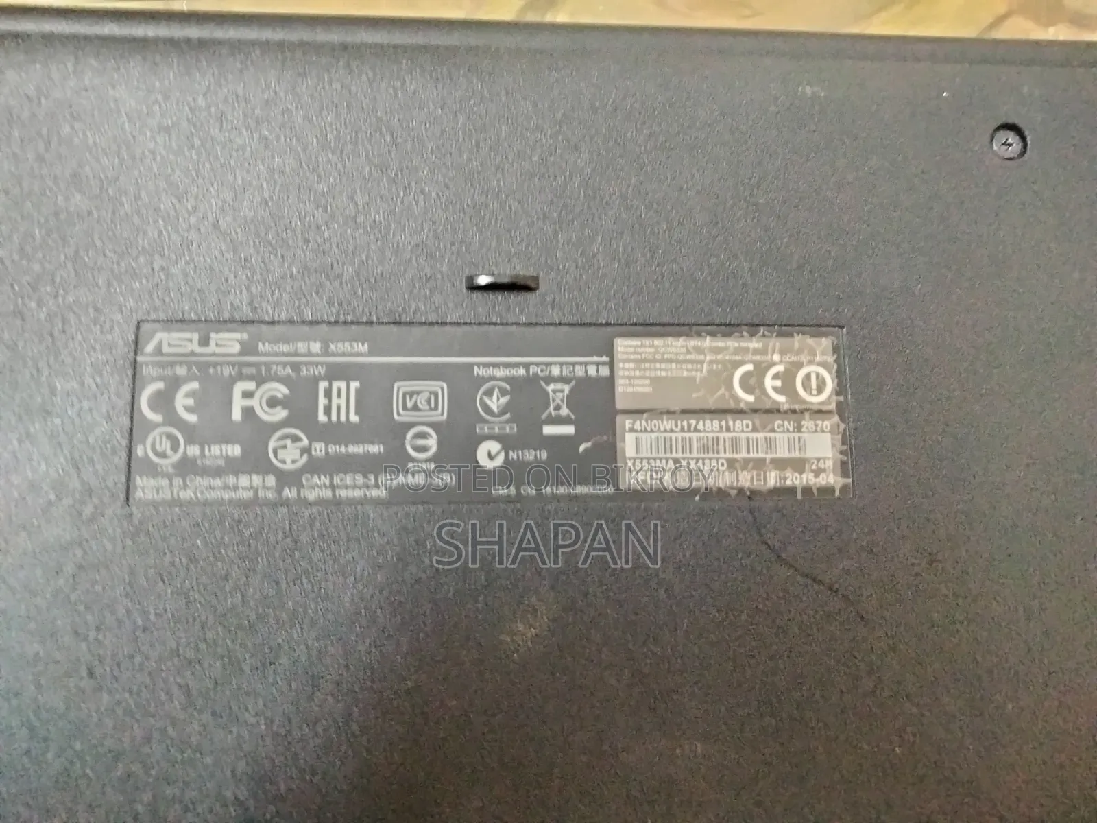 Laptop Asus 1015E 64GB Intel Core I3 HDD 512GB