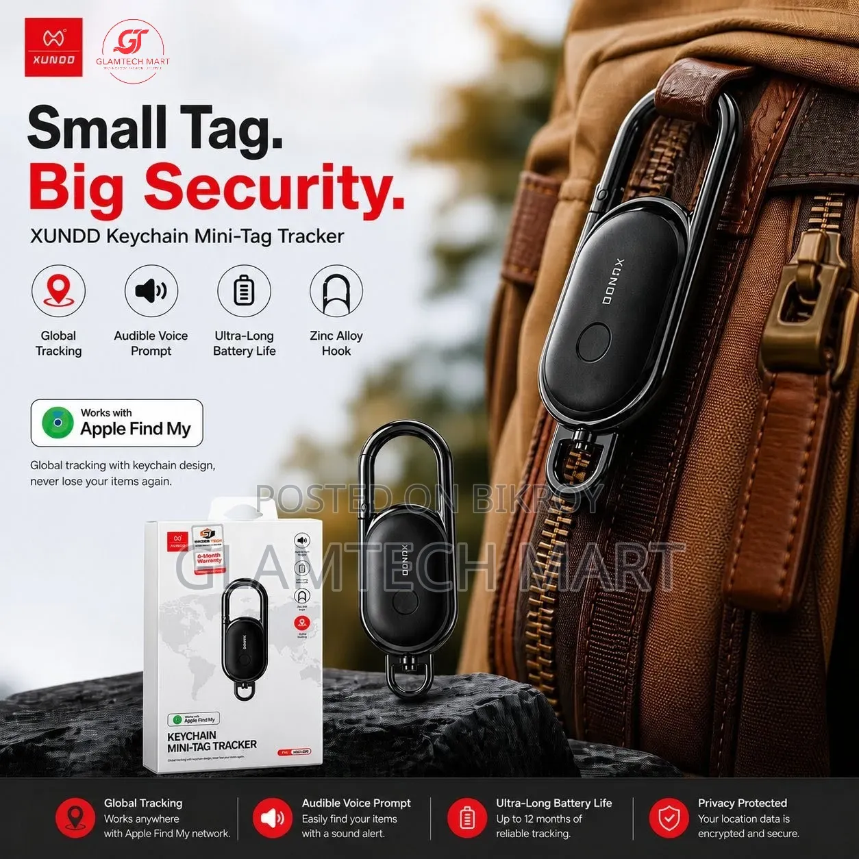 Xundd Xdot-090 Keychain Mini Tag Tracker