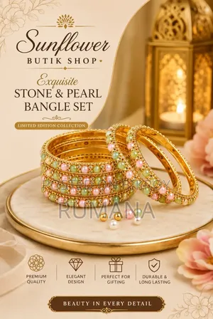Stylish Stone and Pearl Bangle Set