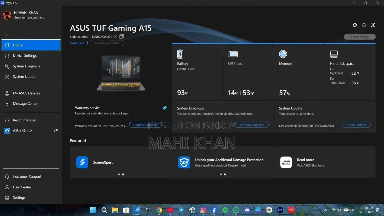 Laptop Asus F450CA 8GB AMD Ryzen 7 SSD 512GB
