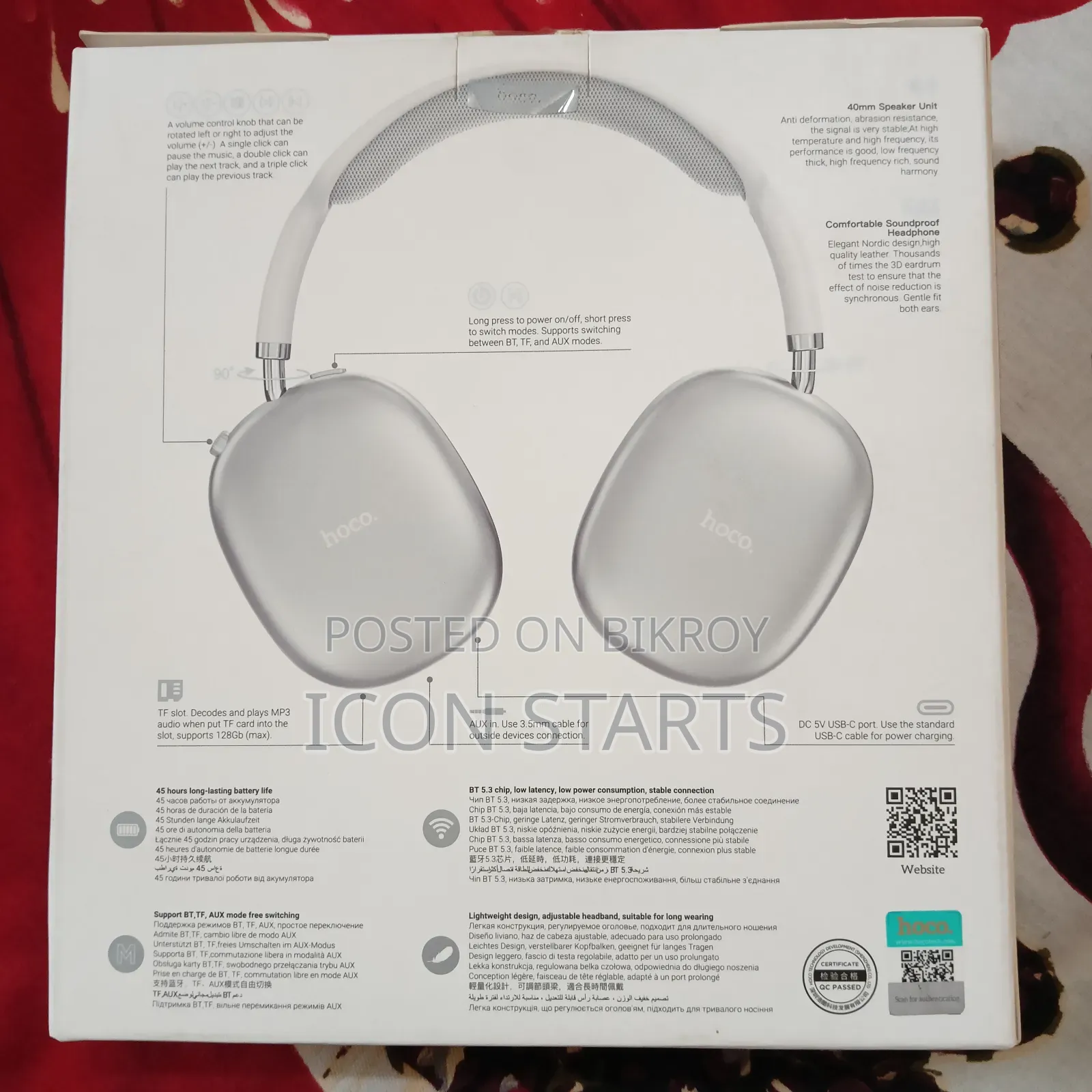 Hoco W35 Air Bluetooth Headphone (With Box) Full Fresh