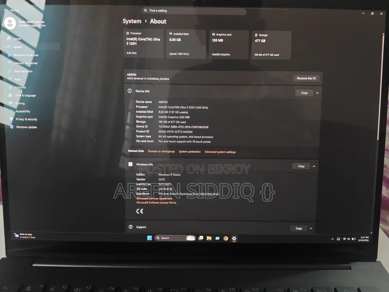 New Laptop Asus Q502 8GB Intel Core Ultra 5 SSD 512GB