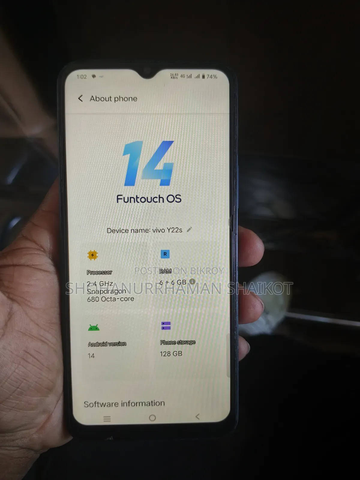Vivo Y22s 128 GB Black
