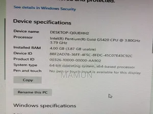 Desktop Computer 4GB Intel Pentium SSD 350GB