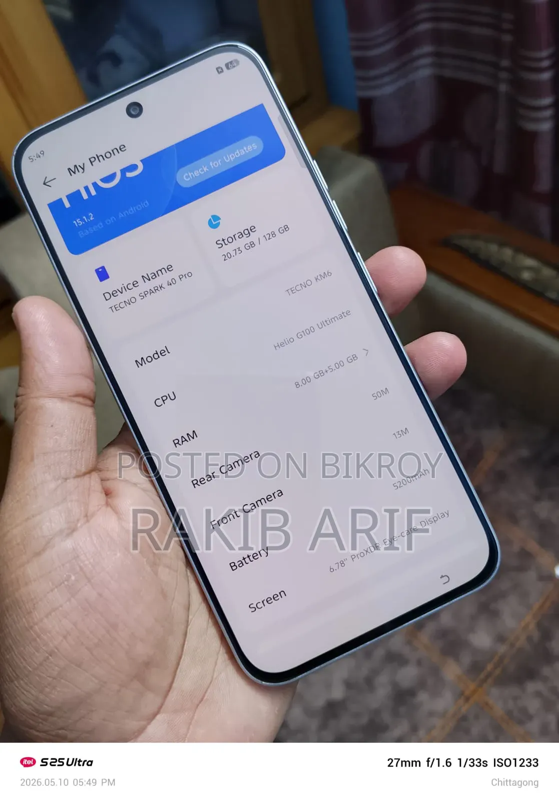 New Tecno Spark 40 Pro 128 GB Gray