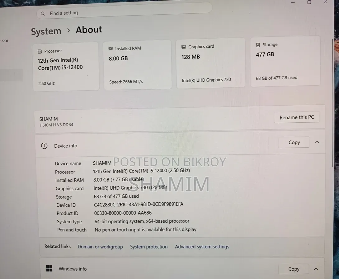 12 Gen Core I5 512 SSD for Sale