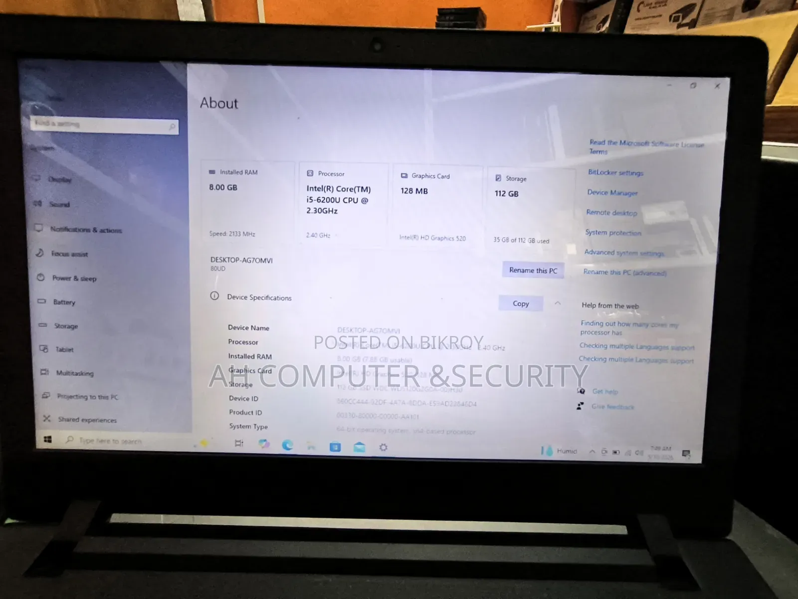 Laptop Lenovo IdeaPad 110 8GB Intel Core I5 SSD 128GB